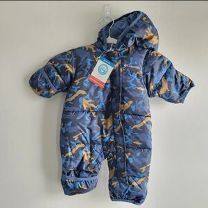 NWT Columbia Baby Boy 0-3M Infant Snuggly Bunny Bunting Blue Night Camo Critter